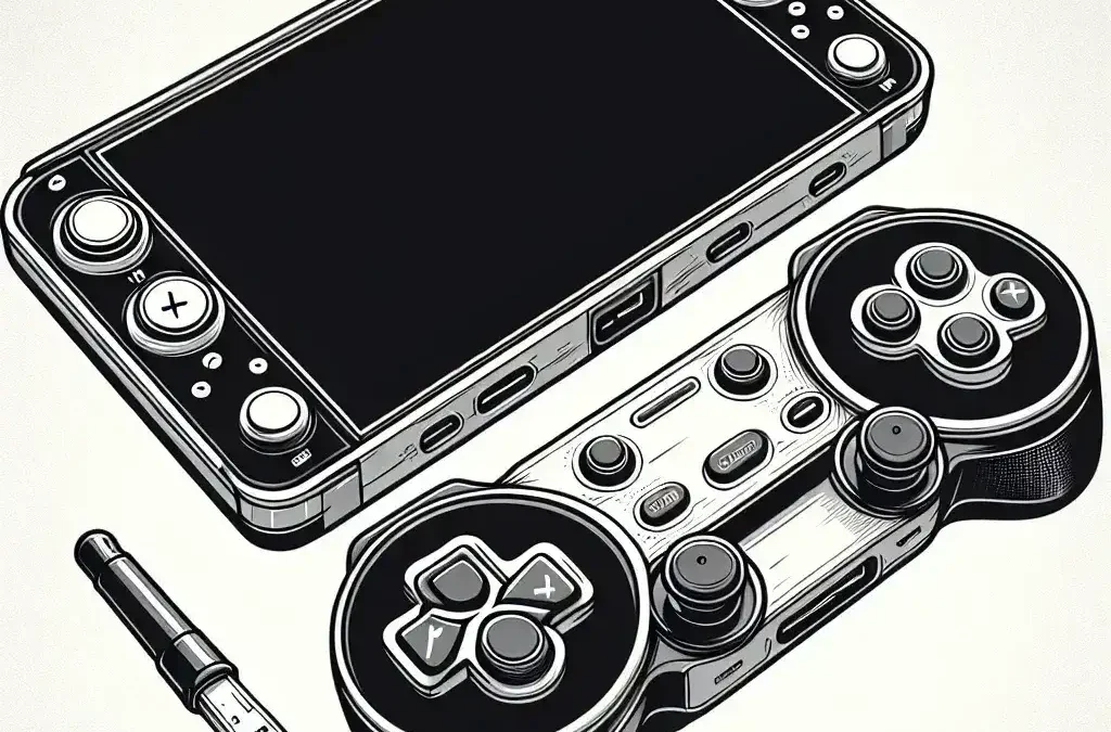 "Render of the new Nintendo Switch 2 featuring innovative magnetic Joy-Con controllers, showcasing sleek design and advanced gaming features."